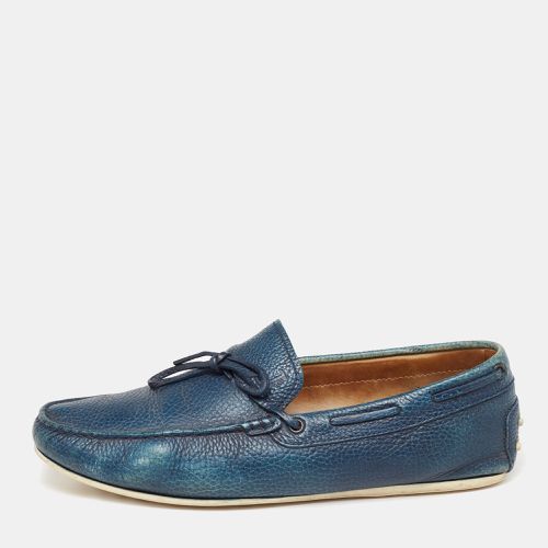 Tod's Blue Leather Bow Slip-On Loafers Size 42.5 - Tod's - Modalova