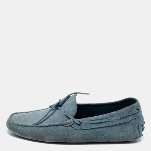 Tod's Light Blue Suede Bow Loafers Size 41 - Tod's - Modalova