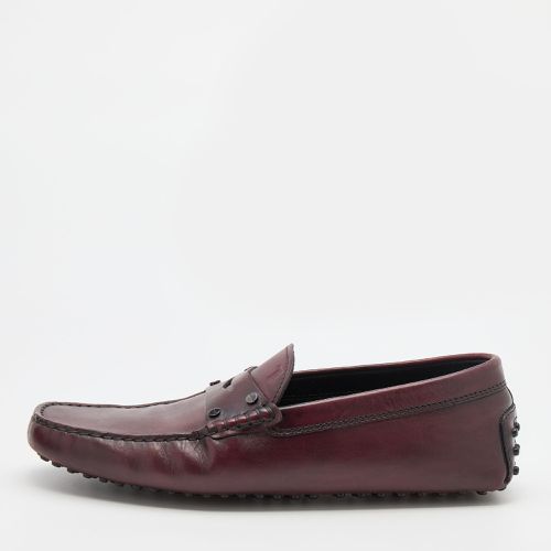 Tod's Burgundy Leather Slip On Loafers Size 41.5 - Tod's - Modalova