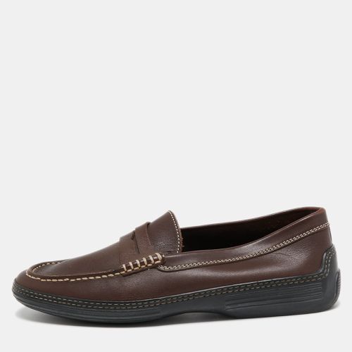 Tod's Dark Brown Leather Penny Loafers Size 41 - Tod's - Modalova