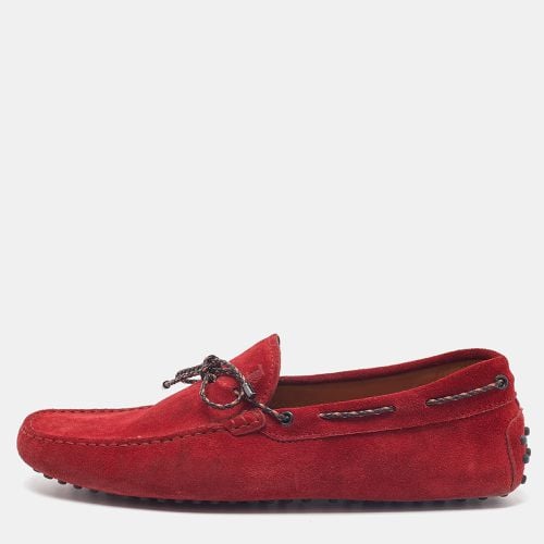 Tod's Red Suede Bow Slip On Loafers Size 43 - Tod's - Modalova