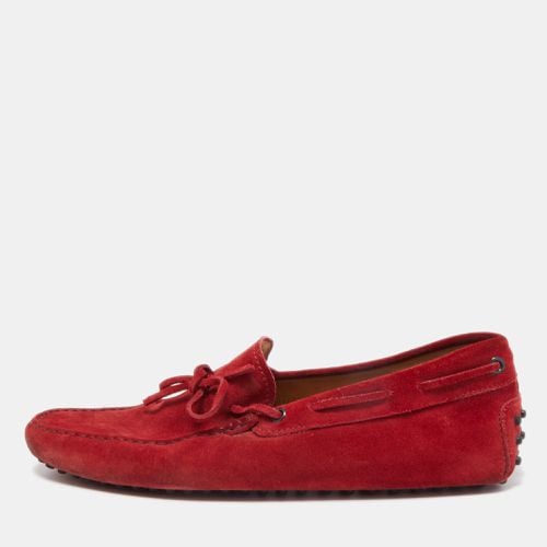 Tod's Red Suede Bow Detail Driving Loafers Size 42.5 - Tod's - Modalova