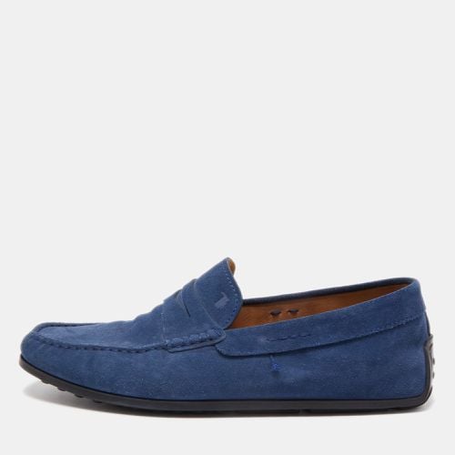 Tod's Blue Suede Penny Loafers Size 41 - Tod's - Modalova