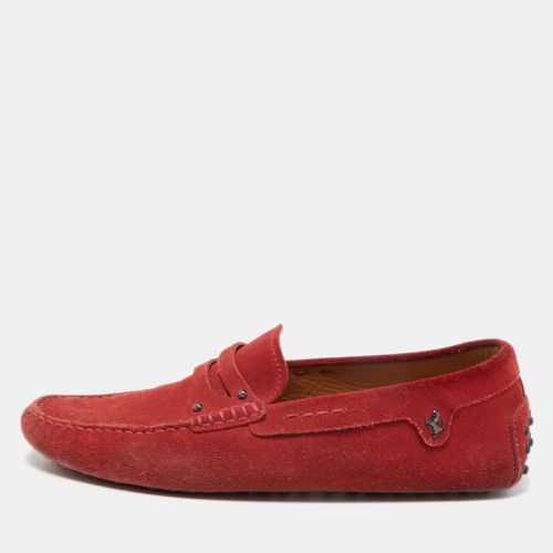 Tod's by Ferrari Red Suede Penny Loafers Size 42 - Tod's - Modalova