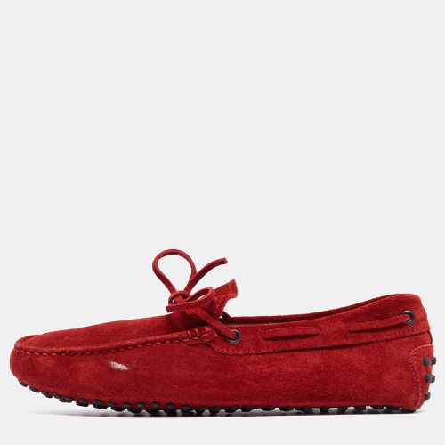 Tod's Red Suede Slip On Loafers Size 39.5 - Tod's - Modalova