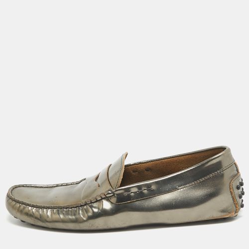 Tod's Metallic Green Leather Penny Slip On Loafers Size 41 - Tod's - Modalova