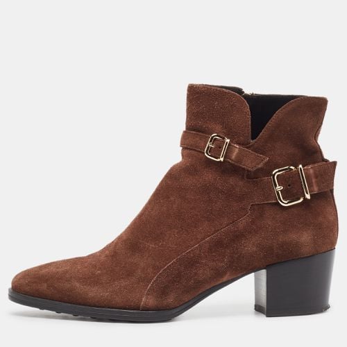 Tod's Brown Suede Buckled Ankle Boots Size 37.5 - Tod's - Modalova