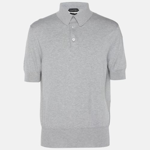 Tom Ford Grey Cotton Knit Polo T-Shirt XL - Tom Ford - Modalova