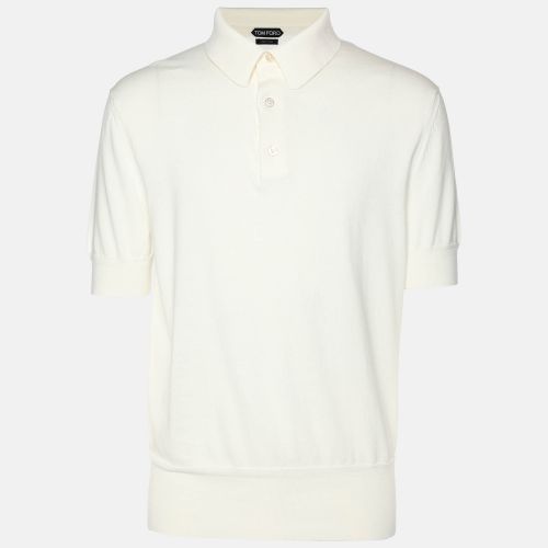 Tom Ford Cream Cotton Knit Polo T-Shirt XL - Tom Ford - Modalova