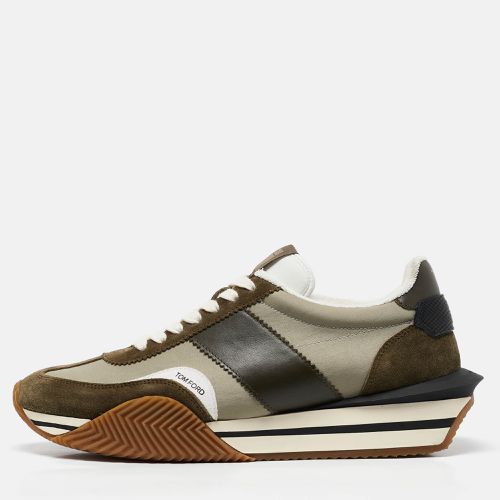 Tom Ford Army Green Suede and Nylon James Sneakers Size 47 - Tom Ford - Modalova