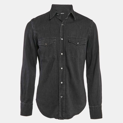 Tom Ford Black Faded Denim Button Front Shirt M - Tom Ford - Modalova