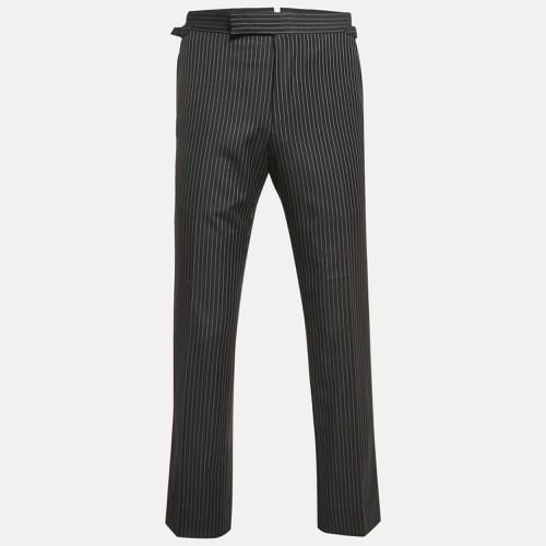 Tom Ford Black Pinstripe Wool Formal Trousers S - Tom Ford - Modalova