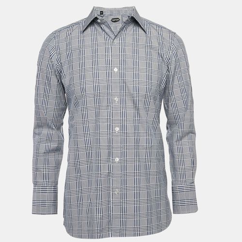 Tom Ford Blue Checked Cotton Long Sleeve Shirt M - Tom Ford - Modalova