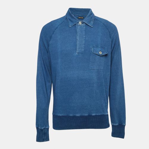 Tom Ford Blue Cotton Knit Polo T-Shirt XXL - Tom Ford - Modalova