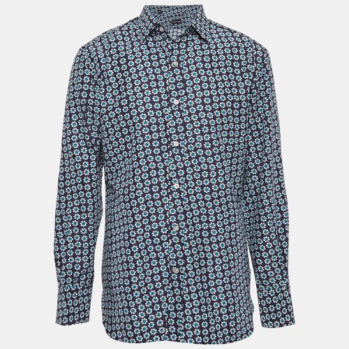 Tom Ford Blue Floral Print Poplin Shirt L - Tom Ford - Modalova