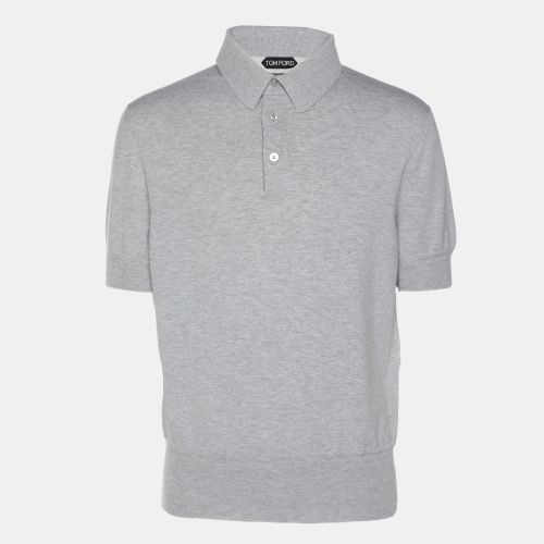Tom Ford Grey Cotton Knit Polo T-Shirt XL - Tom Ford - Modalova