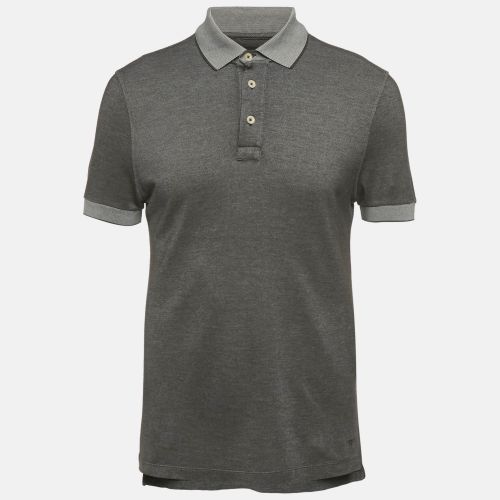 Tom Ford Black Cotton & Silk Pique Polo T-Shirt L - Tom Ford - Modalova