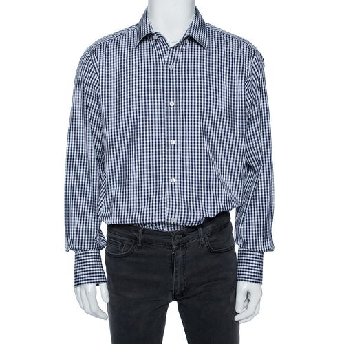 Tom Ford Blue Gingham Check Cotton Shirt XXXL - Tom Ford - Modalova