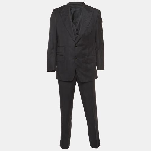 Pinstripe Wool Single Breasted 3 Piece Suit XL - Tom Ford - Modalova