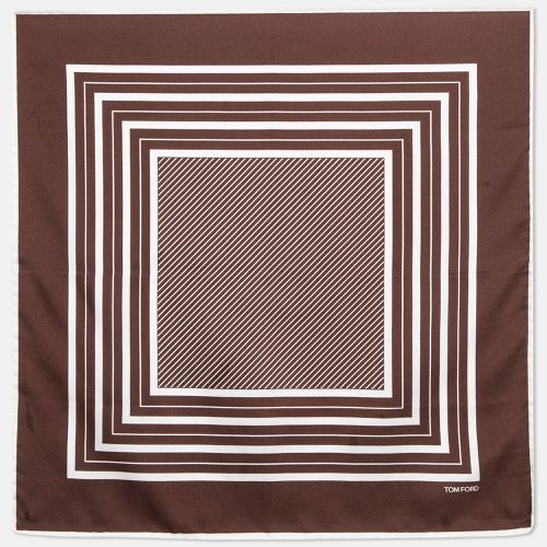 Tom Ford Brown Printed Silk Pocket Square - Tom Ford - Modalova