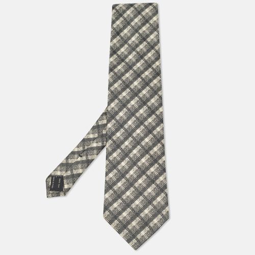 Tom Ford Black/White Checked Silk Traditional Tie - Tom Ford - Modalova