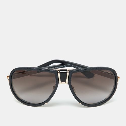 Black Leather/ Gradient TF249 Humphrey Aviator Sunglasses - Tom Ford - Modalova