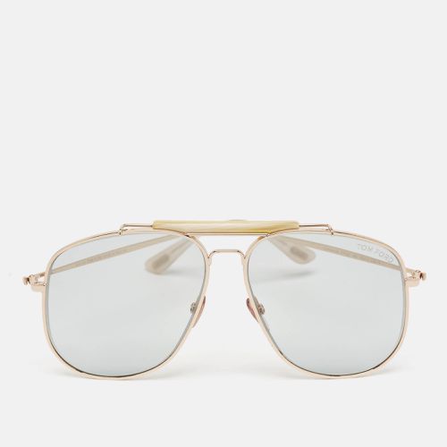 Tom Ford Light Grey/Gold Tone TF55 Connor 02 Aviator Sunglasses - Tom Ford - Modalova