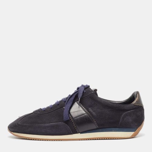 Tom Ford Navy Blue Suede and Leather Oxford Sneakers Size 43 - Tom Ford - Modalova