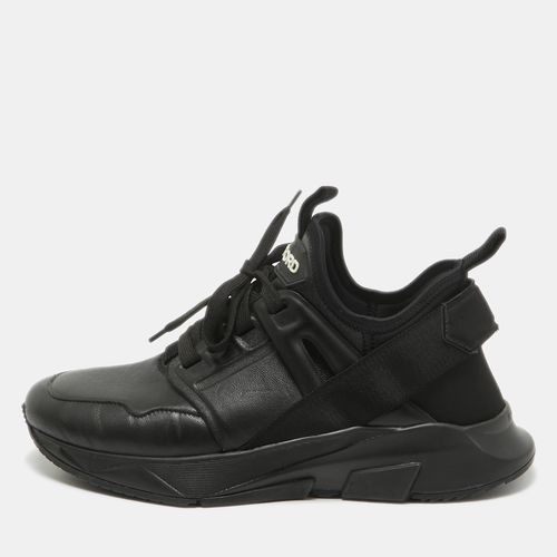 Tom Ford Black Leather and Neoprene Jago Lace Up Sneakers Size 41 - Tom Ford - Modalova