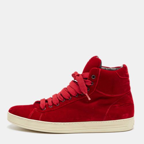 Tom Ford Red Velvet Russell High Top Sneakers Size 44 - Tom Ford - Modalova