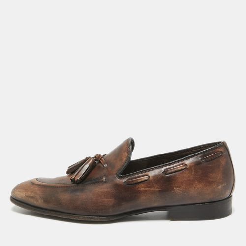 Tom Ford Brown Leather Edgar Tassel Loafers Size 40 - Tom Ford - Modalova