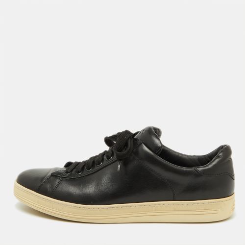 Tom Ford Black Leather Lace Up Low Top Sneakers Size 44 - Tom Ford - Modalova