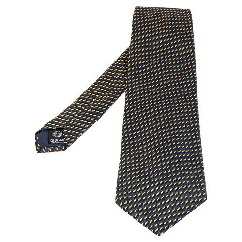 Valentino Dark Blue Jacquard Silk Traditional Tie - Valentino - Modalova