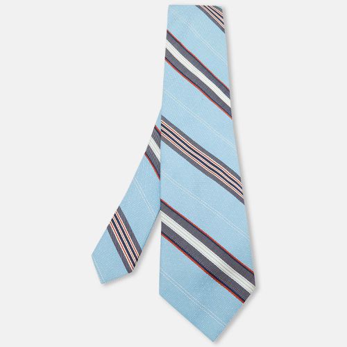 Valentino Blue Striped Cotton Silk Tie - Valentino - Modalova