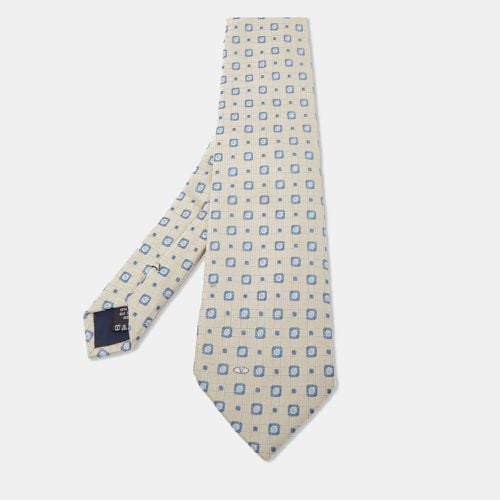 Greige Square Pattern Silk Tie - Valentino - Modalova