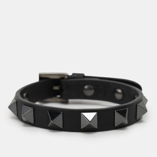 Valentino Black Leather Rockstud Bracelet - Valentino - Modalova