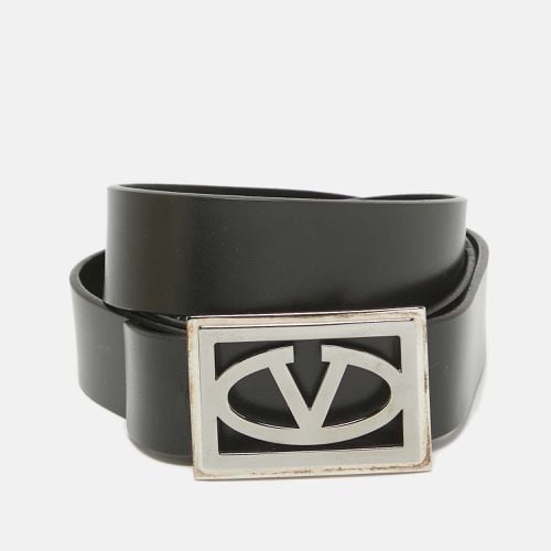 Valentino Black Leather Vlogo Square Buckle Reversible Belt 110 CM - Valentino - Modalova