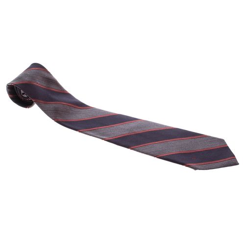 Valentino Brown Diagonal Striped Traditional Silk Tie - Valentino - Modalova