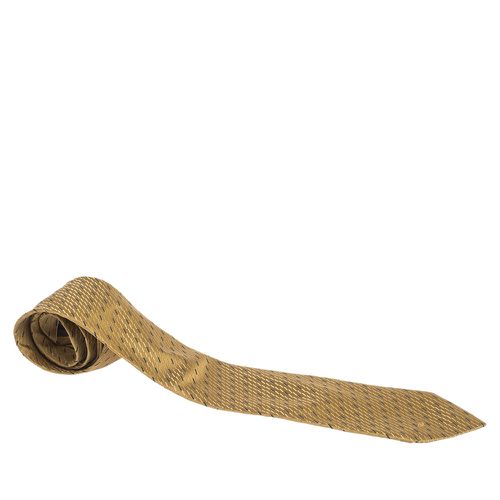 Valentino Mustard Yellow Diagonal Pattern Traditional Silk Tie - Valentino - Modalova