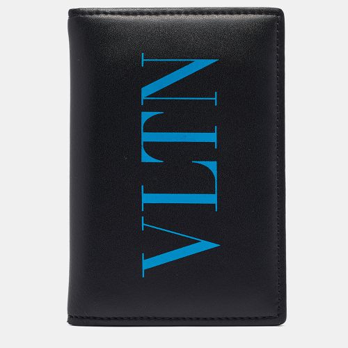 Valentino Black Leather VLTN Bifold Card Holder - Valentino - Modalova