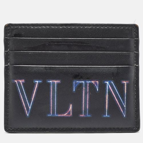 Valentino Black Leather VLTN Card Holder - Valentino - Modalova