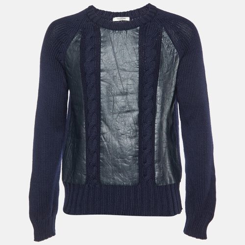 Valentino Navy Blue Printed Wool Knit Jumper XS - Valentino - Modalova