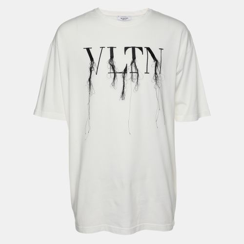 Valentino White Cotton VLTN Logo T-Shirt L - Valentino - Modalova