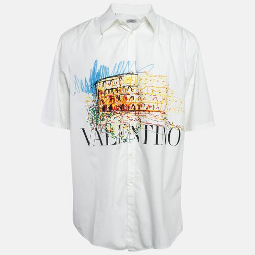 Valentino White Printed Cotton Button Front Shirt M - Valentino - Modalova