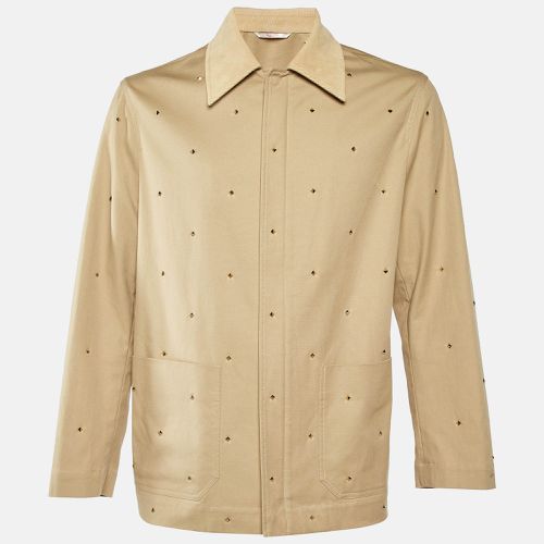 Valentino Beige Studded Cotton Zip-Up Jacket M - Valentino - Modalova