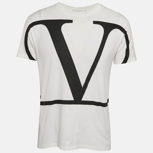 Valentino White Vlogo Print Jersey Short Sleeve T-Shirt M - Valentino - Modalova