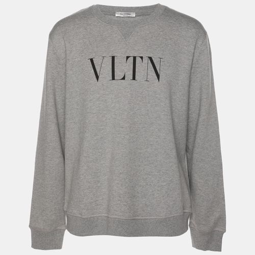 Valentino Grey Cotton Blend VLTN Long Sleeve Sweater L - Valentino - Modalova