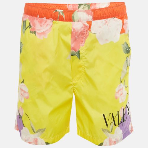 Valentino Yellow Flying Flower Print Nylon Swim Shorts S - Valentino - Modalova