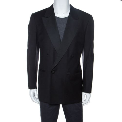 Valentino Uomo Black Wool Double Breasted Blazer XL - Valentino - Modalova