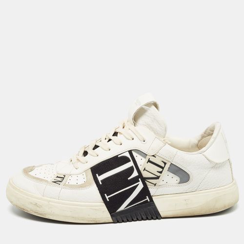 Valentino White/Black Leather VLTN Sneakers Size 45 - Valentino - Modalova